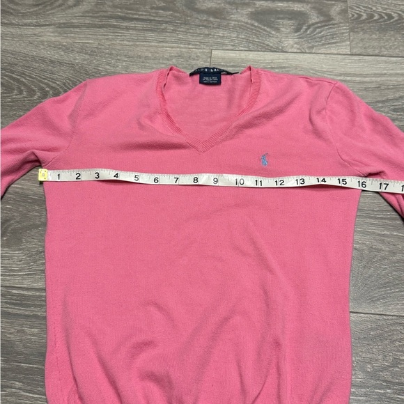Ralph Lauren Women's Pink V-Neck Sweater - Picture 6 of 6